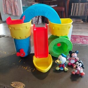 Vintage Disney Baby Mickey Mouse Donald Goofy Bath Toy Activity Center Set